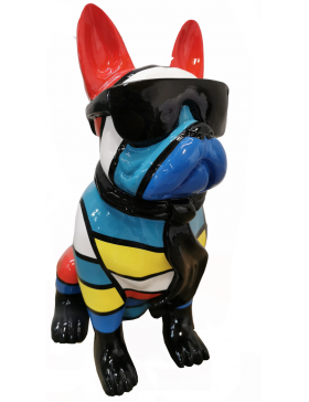 französische bulldogge mit Brille XXXL, Designer Deko, Pop-Art