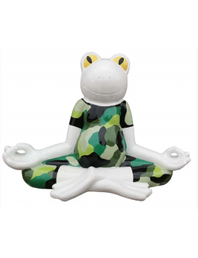 Yoga Frosch im Lotussitz- DESIGN, Lack Figuren, Hochglanz-Lack