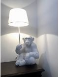 Affe, Lampe XXL - Sitzend - Weiß