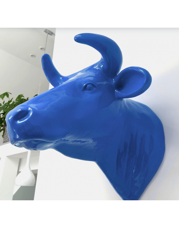 Kuhkopf Lebensgroß, Wanddekoration, Designer Deko Figur Hochglanz-Lack