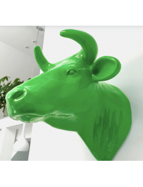 Kuhkopf Lebensgroß, Wanddekoration, Designer Deko Figur Hochglanz-Lack