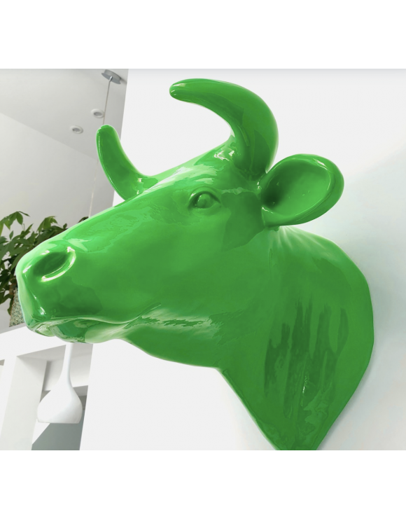 Kuhkopf Lebensgroß, Wanddekoration, Designer Deko Figur Hochglanz-Lack